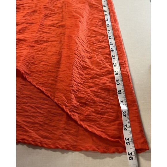 H&M Conscious Collection Dress Halter Hi-Low Hem A-Line Orange Glitter Size 8 - Picture 7 of 13